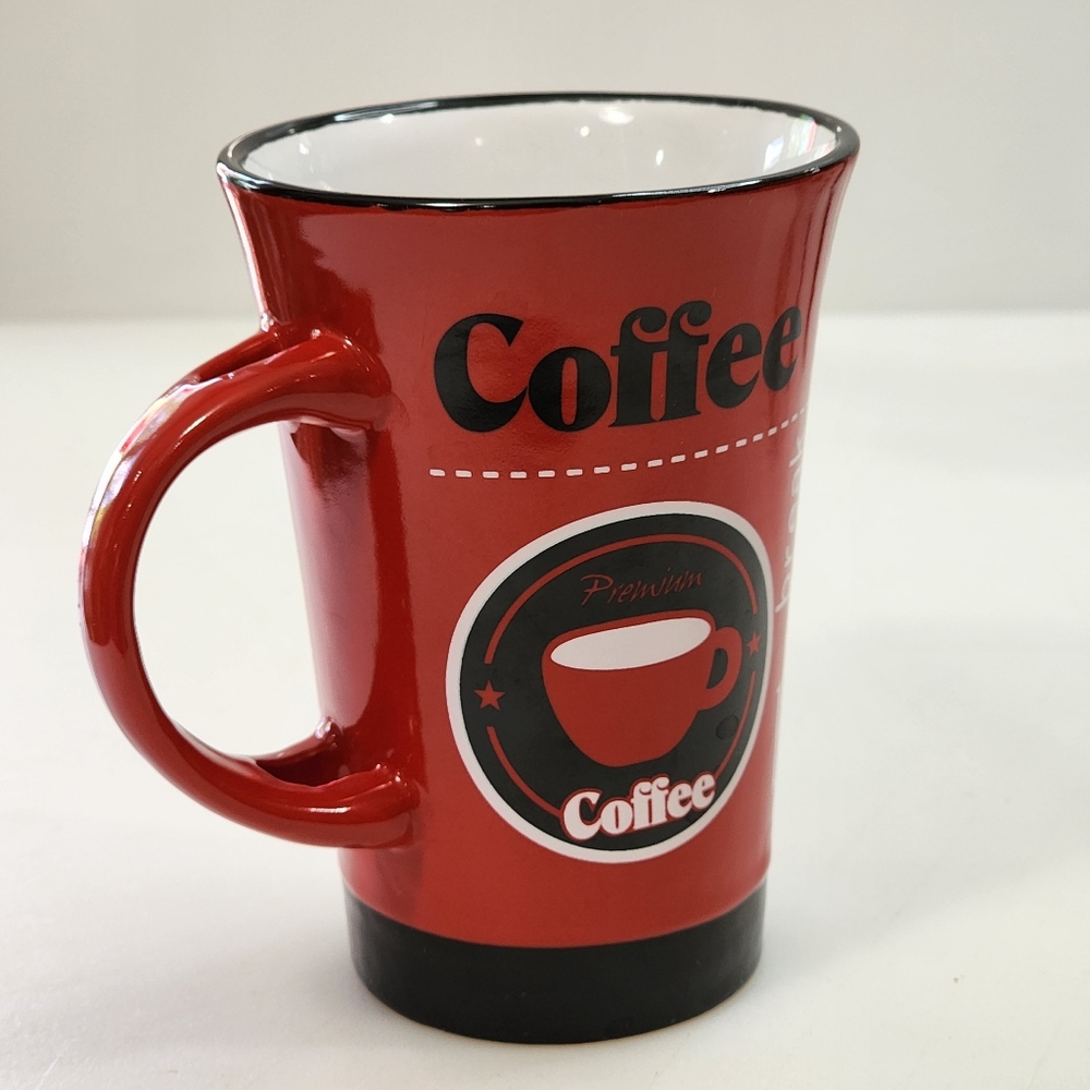 Red And White Ceramic‎ Cappuccino Cup Tea Coffee Mug 10 oz - Picture 15 of 15